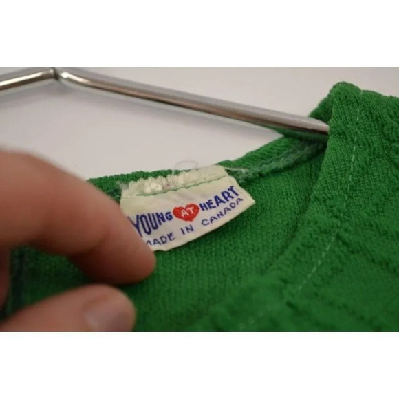 Vintage Girl's Green  A-Line Dress 1960s - Picture 8 of 10